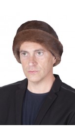 Mink fur hat.  Hat with turned-up brim, double-sided fur